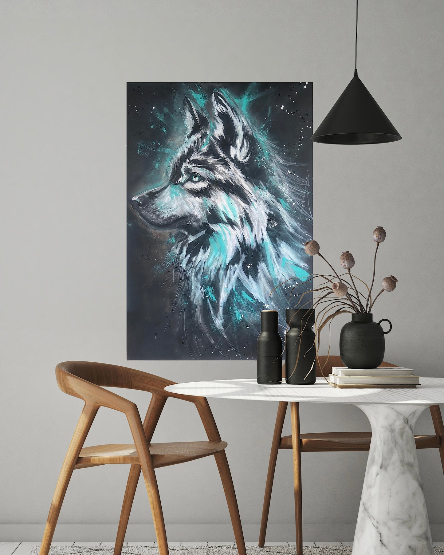 LUPUS – Handgemaltes Wolfsgemälde auf Leinwand
