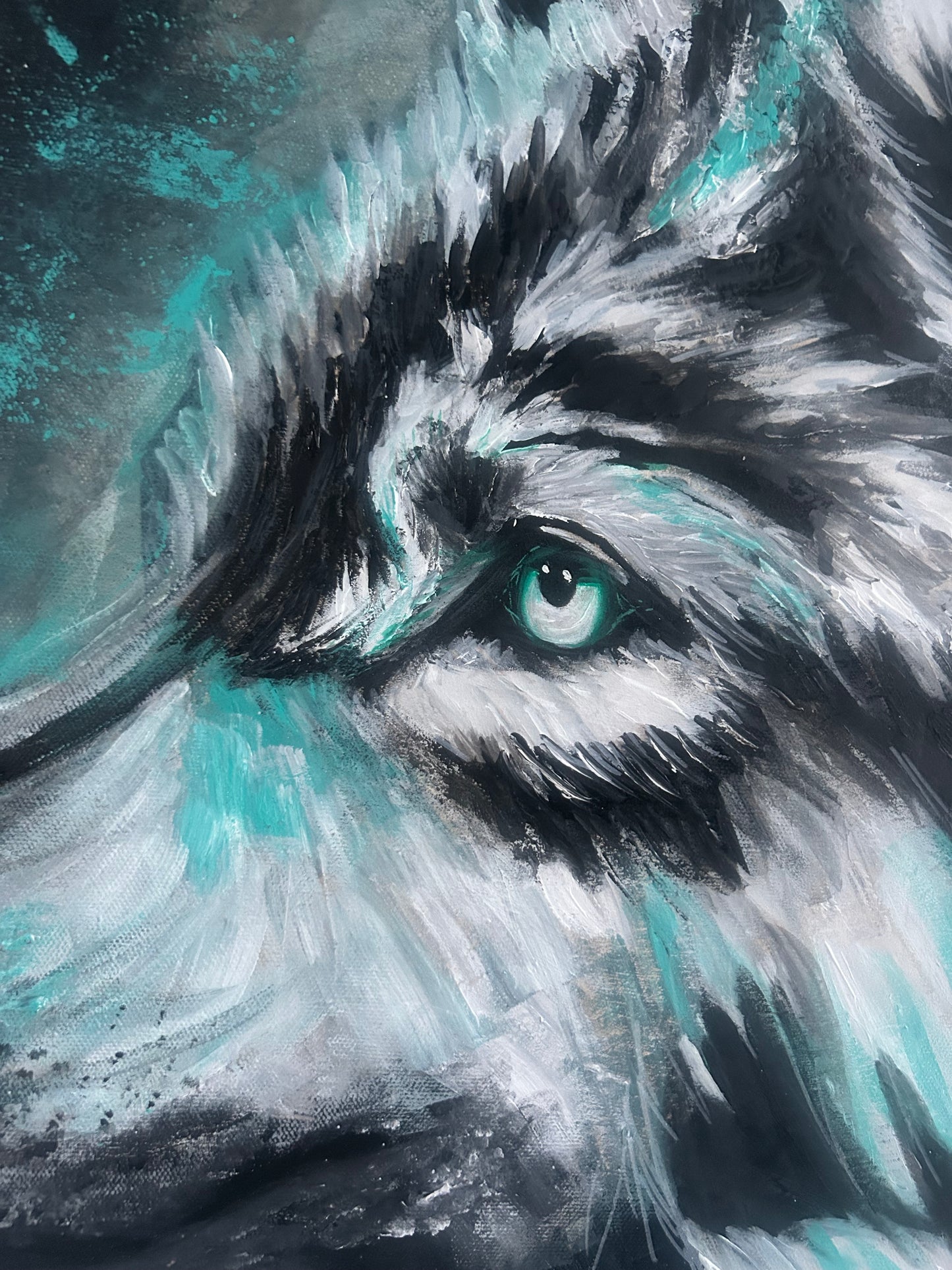 LUPUS – Handgemaltes Wolfsgemälde auf Leinwand