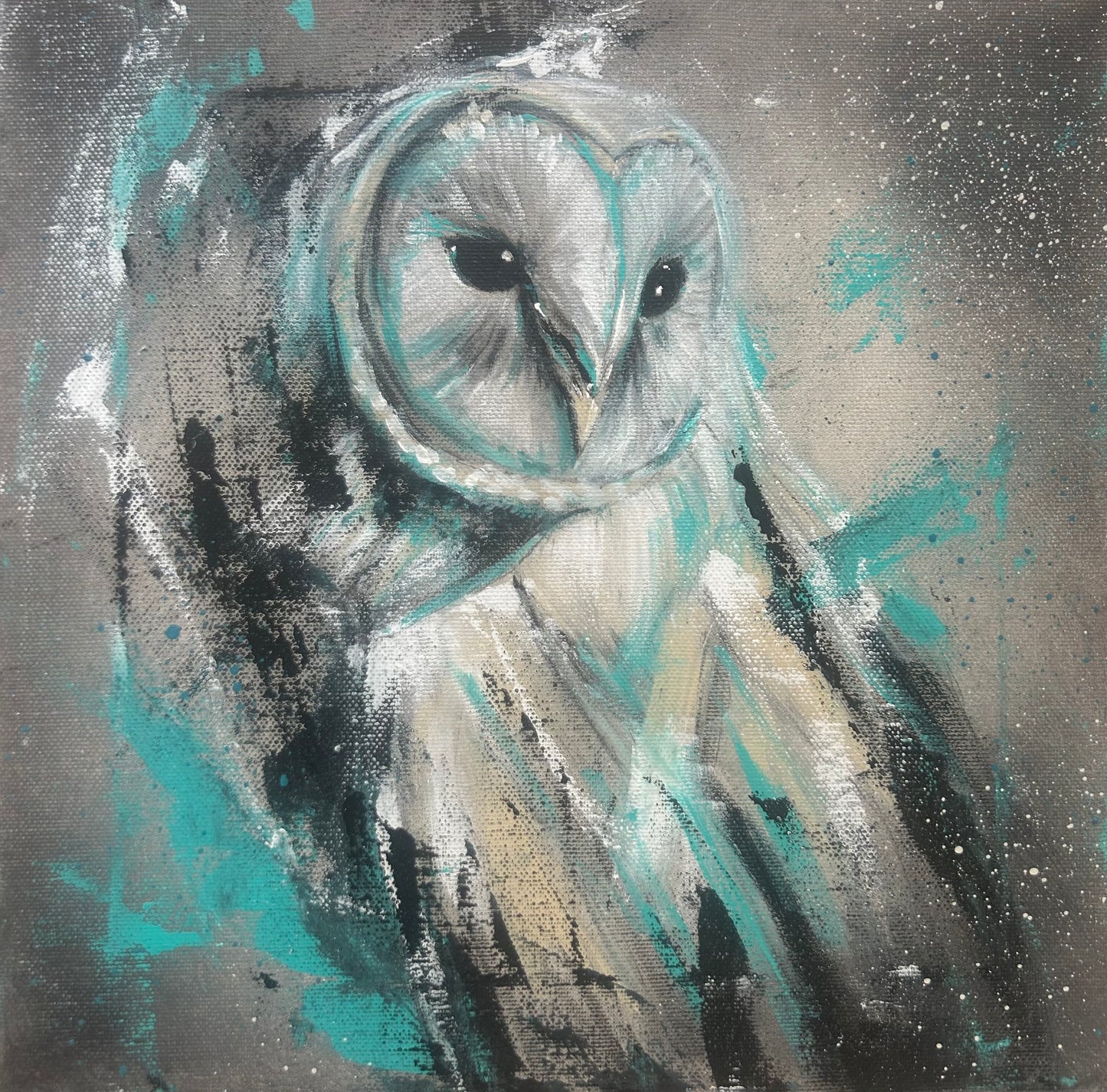 NOCTAVis: Eulenkunst für Naturliebhaber | Handgemaltes Acrylbild auf Leinwand