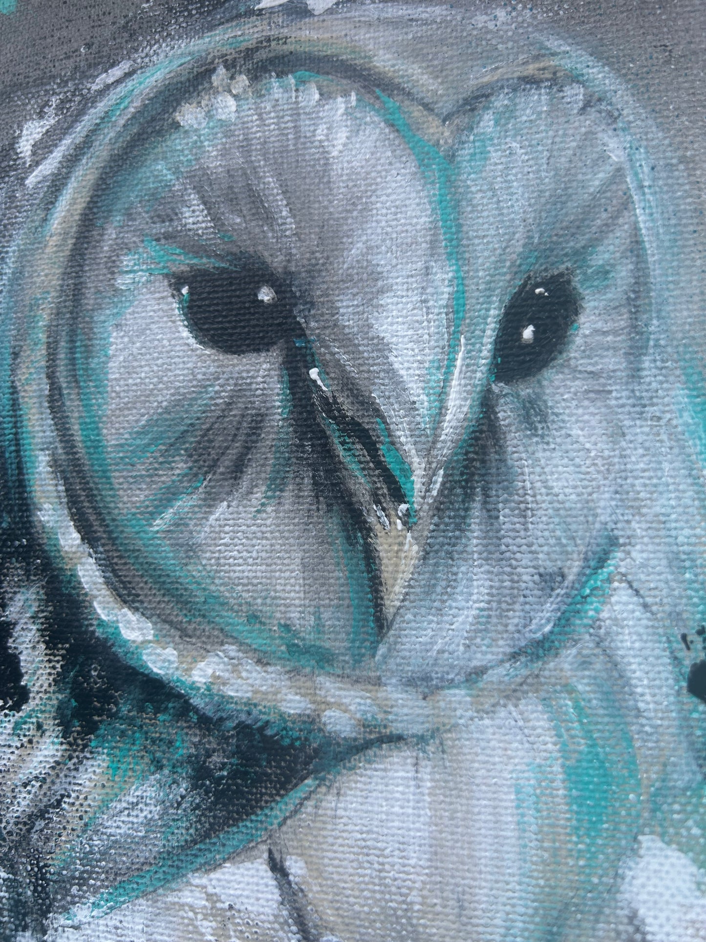 NOCTAVis: Eulenkunst für Naturliebhaber | Handgemaltes Acrylbild auf Leinwand