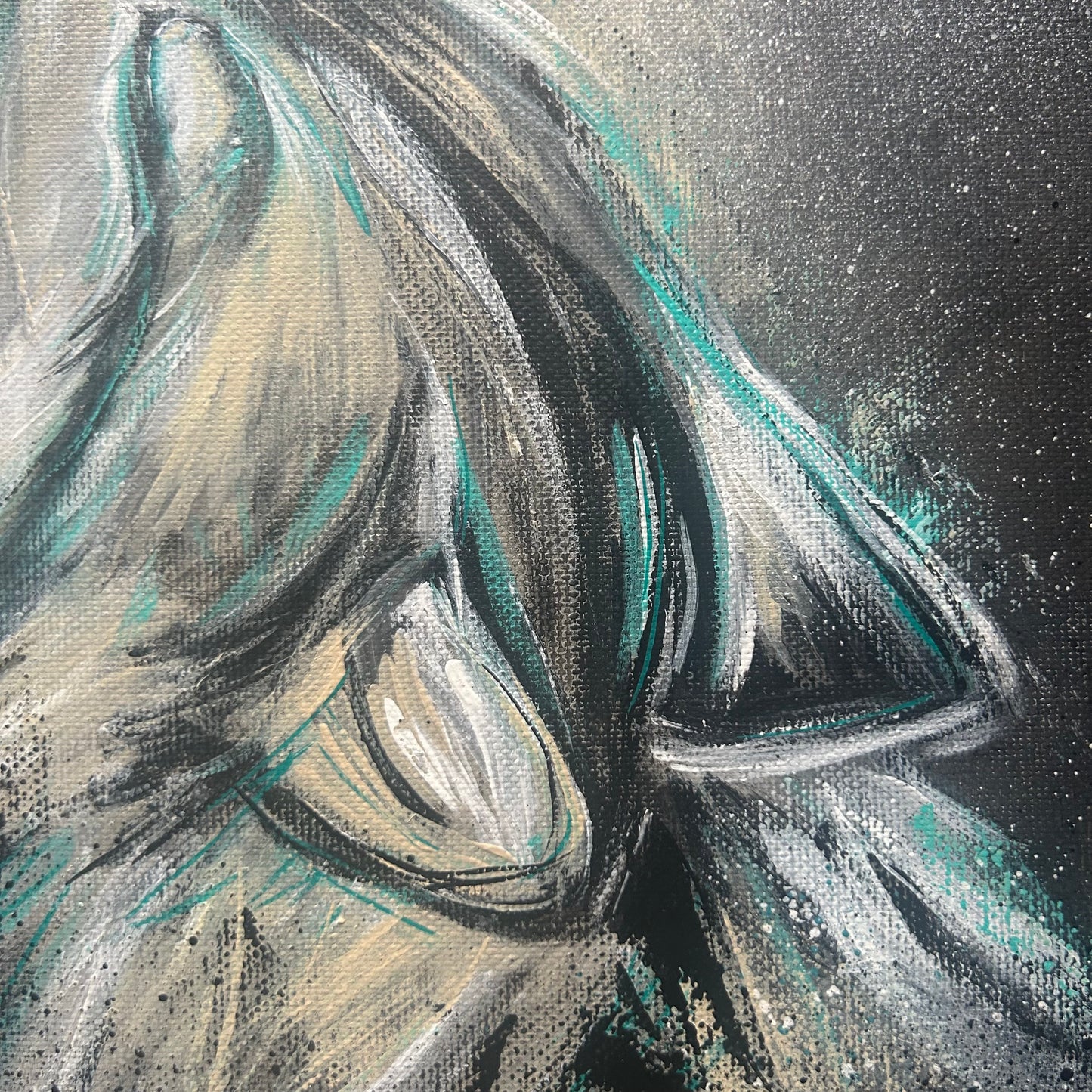 VARGKall: Wolf Gemälde | Nordische Kunst | Handgemaltes Acrylbild auf Leinwand
