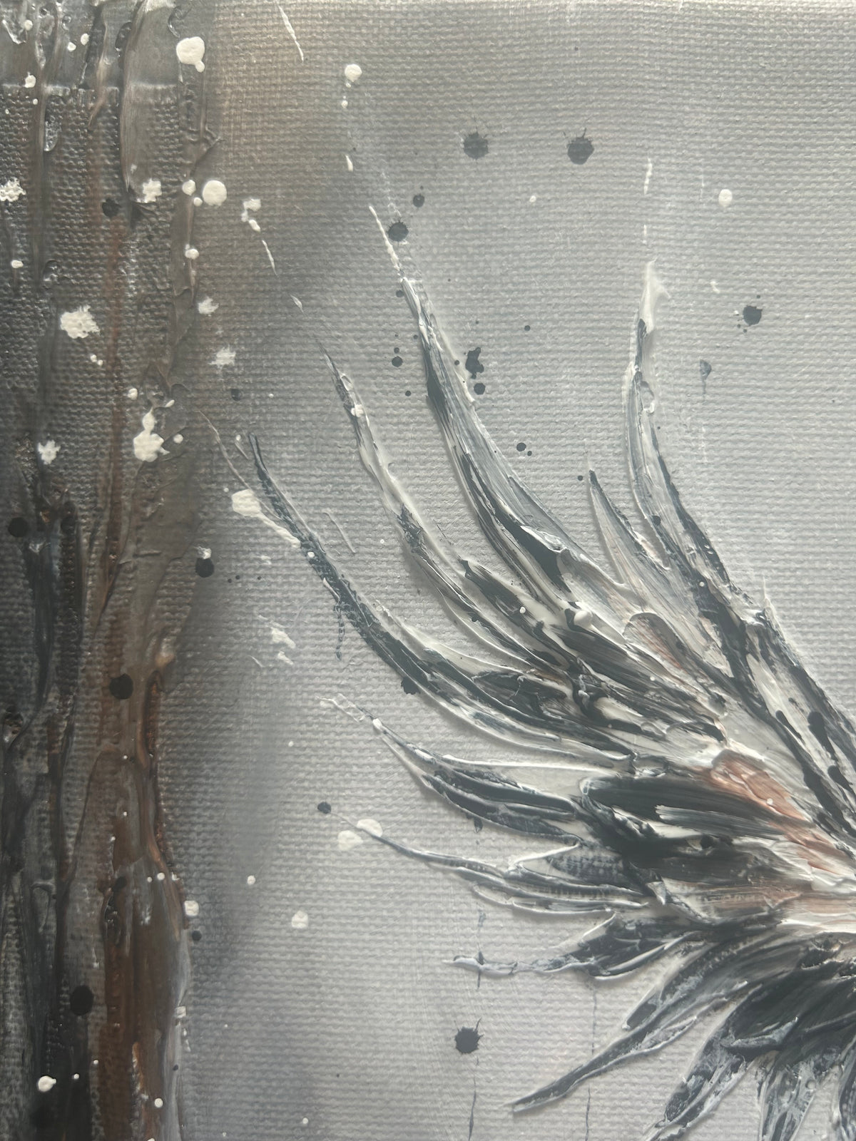 ASCHEFlug | Original Acrylbild mit Phönix auf Leinwand gespachtelt